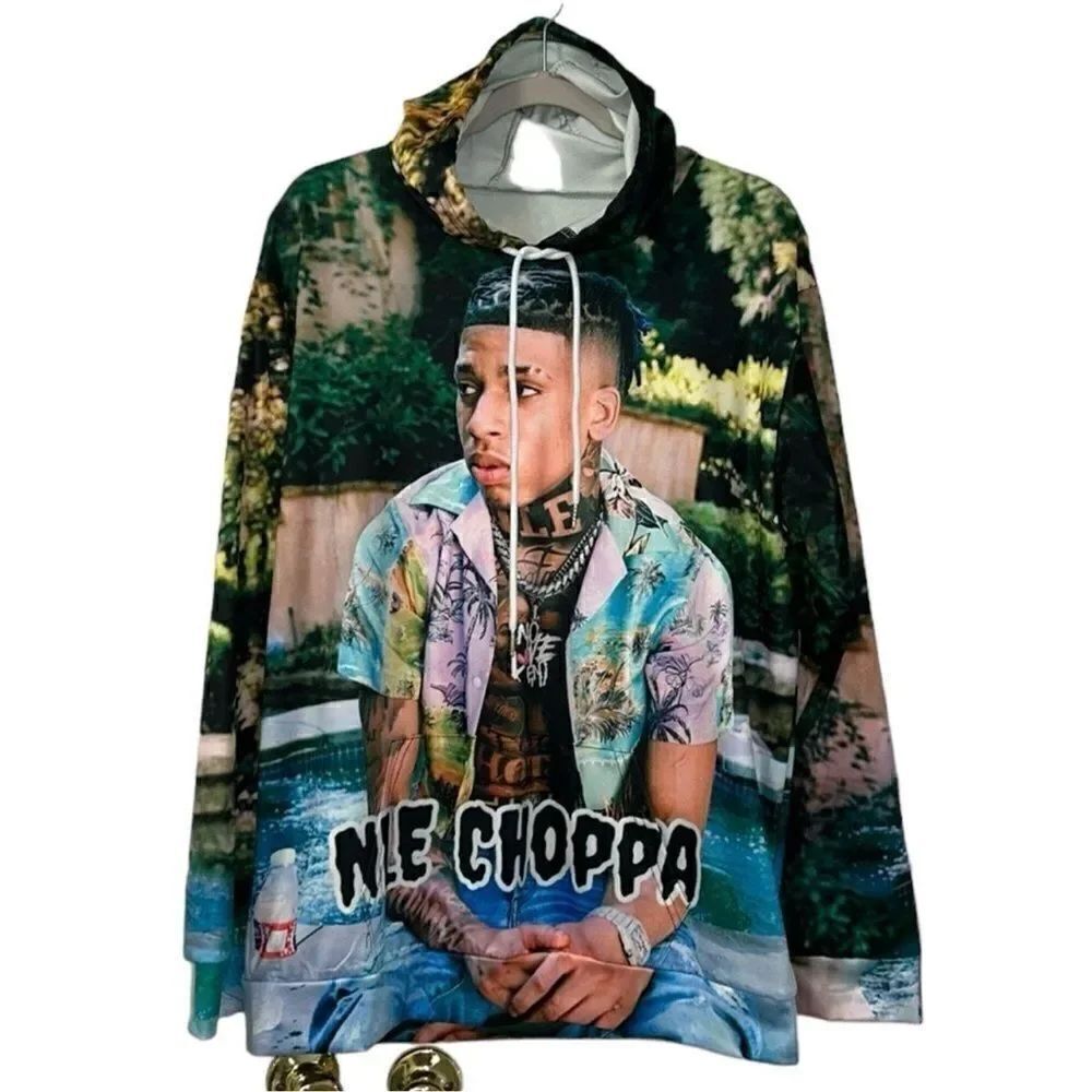 Mens Printed Lightweight Hoodie(Size XL)